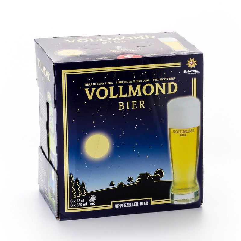 Vollmond Bier Sixpack hell, Schweizer Bio-Verordnung